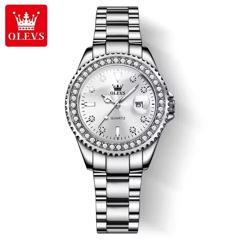 OLEVS Diamond Luxe – Damenquarzuhr mit Diamantverzierung